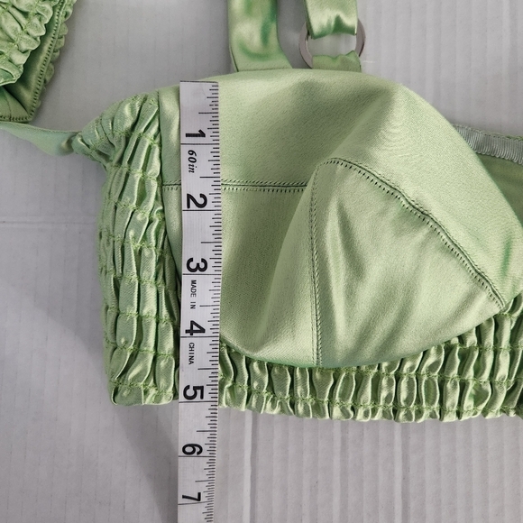 ALIÉTTE Green Silky Bralette Top Size 4 - Picture 12 of 16